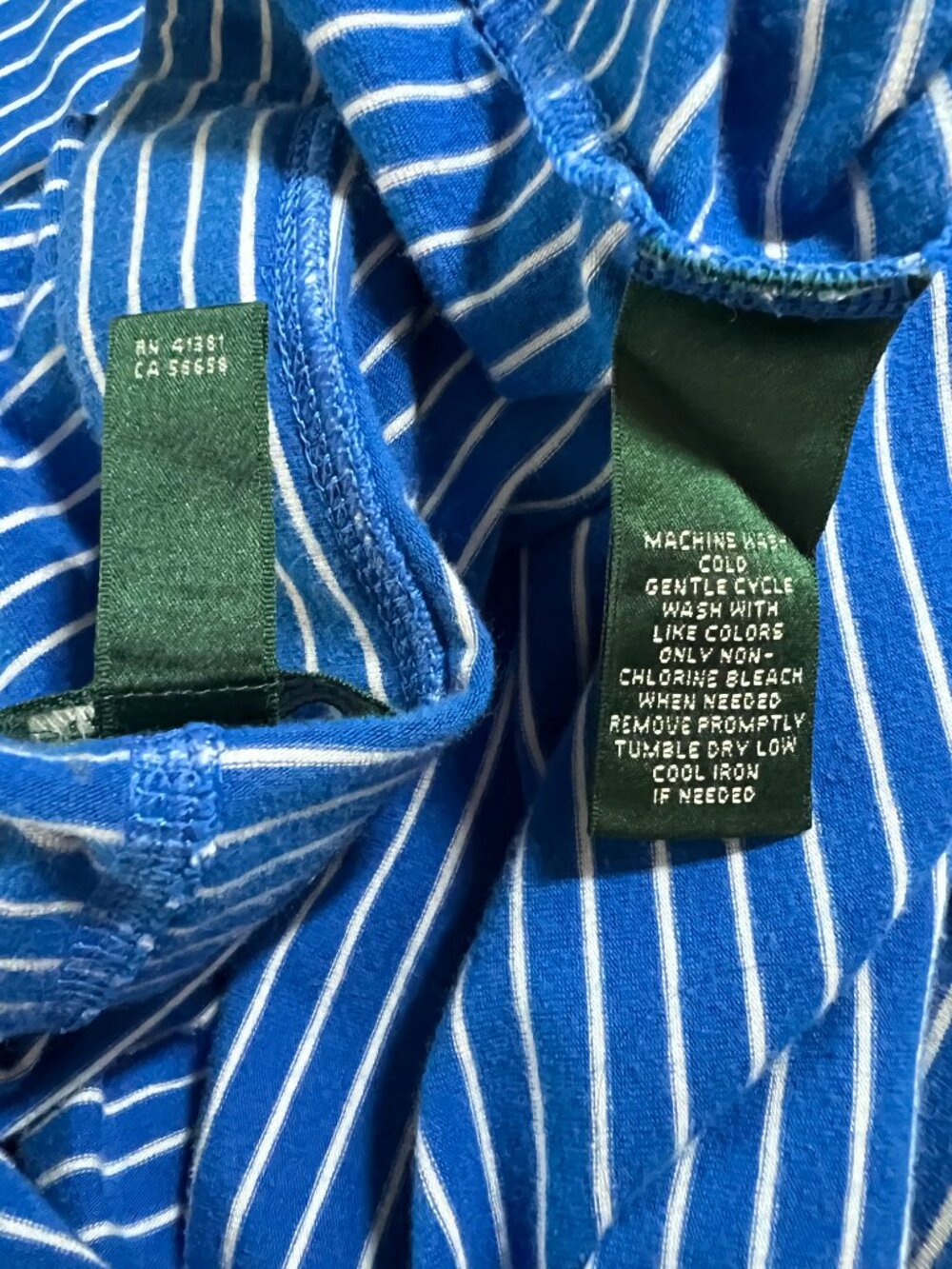 Lauren Ralph Lauren Striped Maxi Skirt (L) Blue White Drawstring Knit - Picture 5 of 13